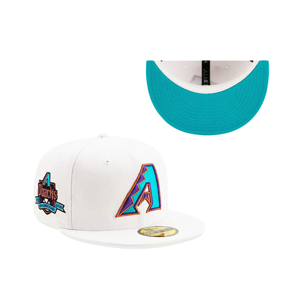 Diamondbacks 10th Anniversary Patch Undervisor 59FIFTY Fitted Hat White