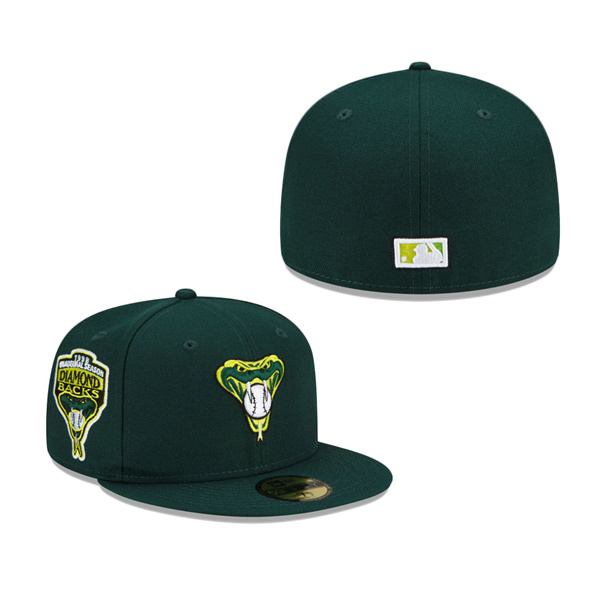 Arizona Diamondbacks New Era 1998 Inaugural Season Color Fam Lime Undervisor 59FIFTY Fitted Hat Green