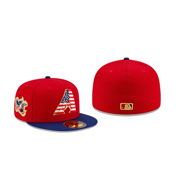 Men's Arizona Diamondbacks Americana Patch Red 59FIFTY Fitted Hat