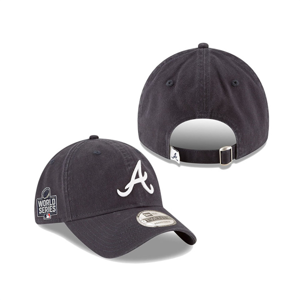 Braves Navy 2021 World Series Bound Road Side Patch 9TWENTY Adjustable Hat
