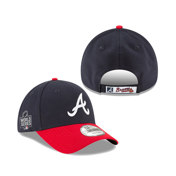 Braves Navy Red 2021 World Series Bound Side Patch 9FORTY Adjustable Hat