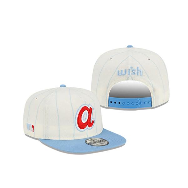 Wish X Braves Pinstripe Golfer Snapback Hat