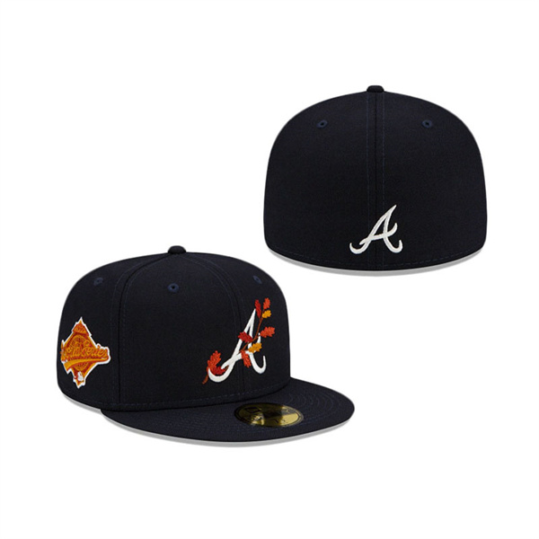 Atlanta Braves Leafy Front 59FIFTY Fitted Hat