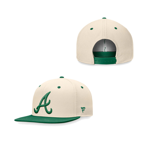 Atlanta Braves Natural Kelly Green St. Patrick's Day Two Tone Snapback Hat