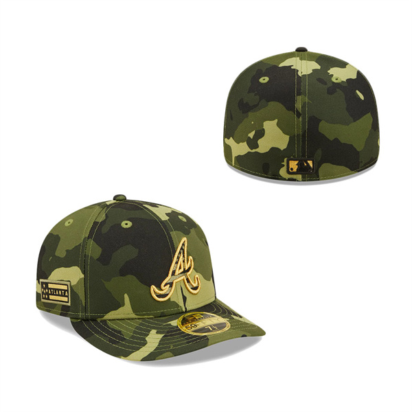 Men's Atlanta Braves New Era Camo 2022 Armed Forces Day On-Field Low Profile 59FIFTY Hat