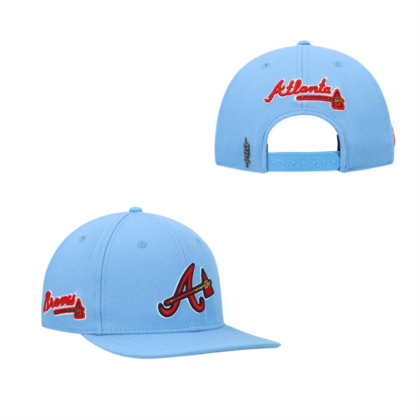 Atlanta Braves Pro Standard Light Blue Classic Wool Snapback Hat