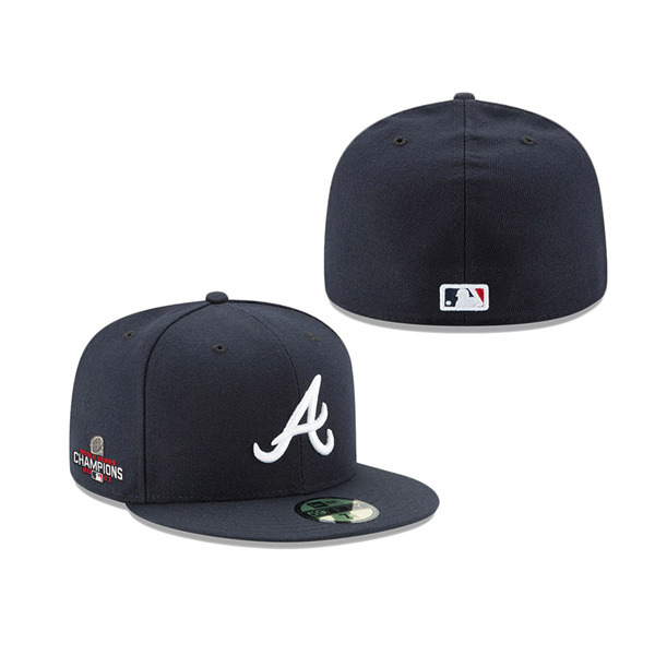 Atlanta Braves New Era 2021 World Series Champions Road Sidepatch 59FIFTY Fitted Hat Navy