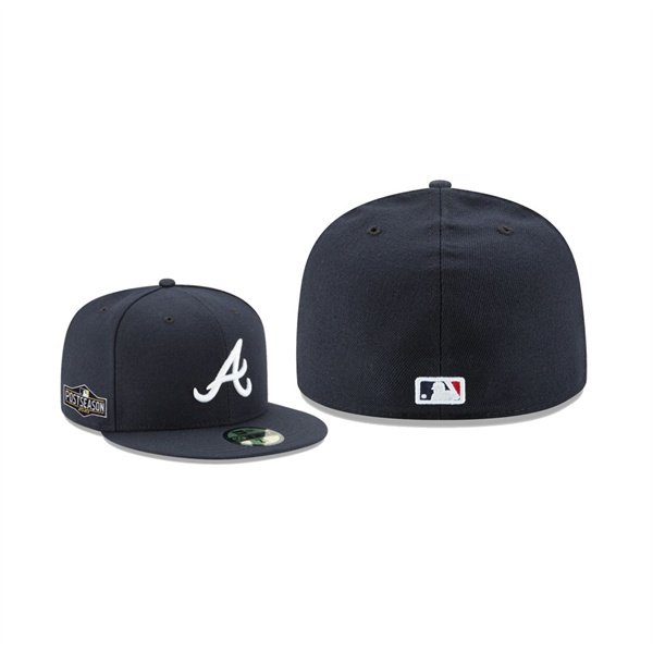 Men's Atlanta Braves 2020 Postseason Navy Side Patch Road 59FIFTY Fitted Hat