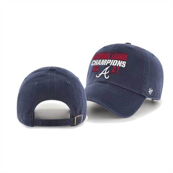 Men's Braves 2021 National League Champions Navy Clean Up Adjustable Hat