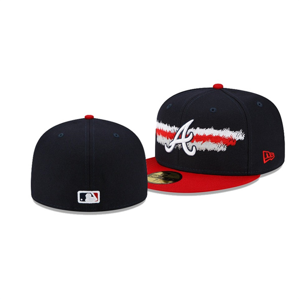 Atlanta Braves Scribble Navy 59FIFTY Fitted Hat