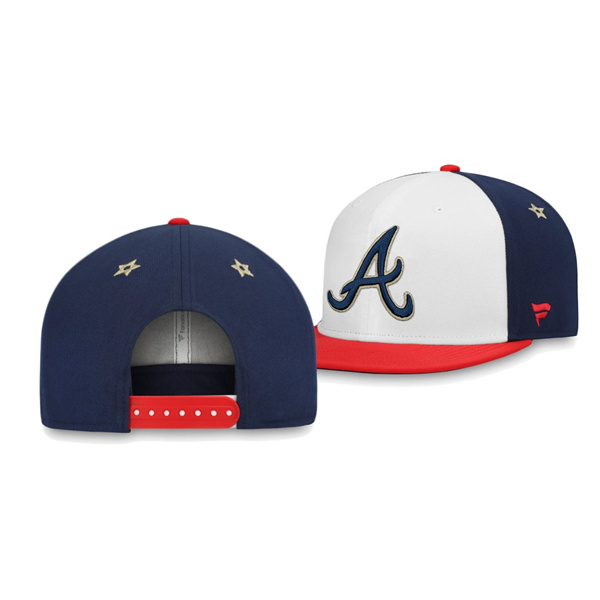 Men's Braves Americana White Red Team Snapback Hat