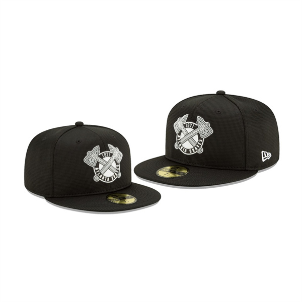 Men's Braves Clubhouse Black Team 59FIFTY Fitted Hat