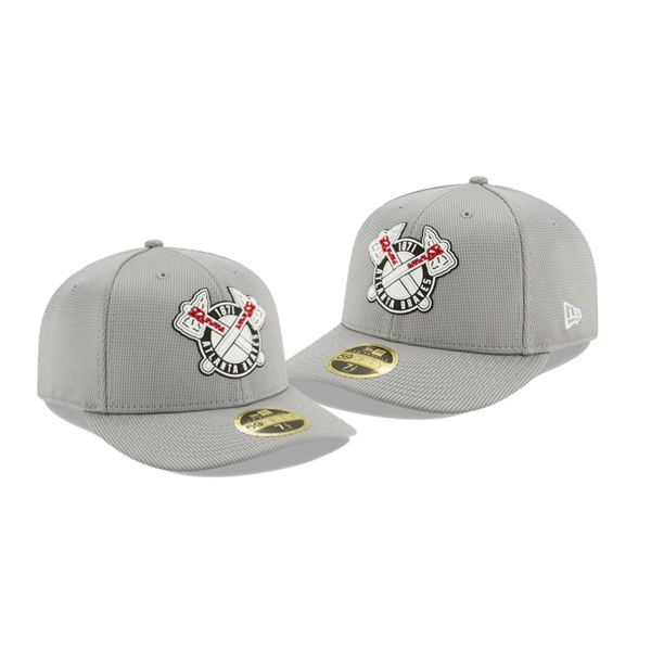 Men's Braves Clubhouse Gray Low Profile 59FIFTY Fitted Hat