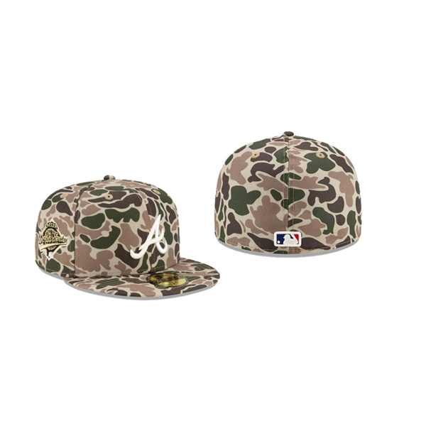 Men's Atlanta Braves # Duck Camo 59FIFTY Fitted Hat Green
