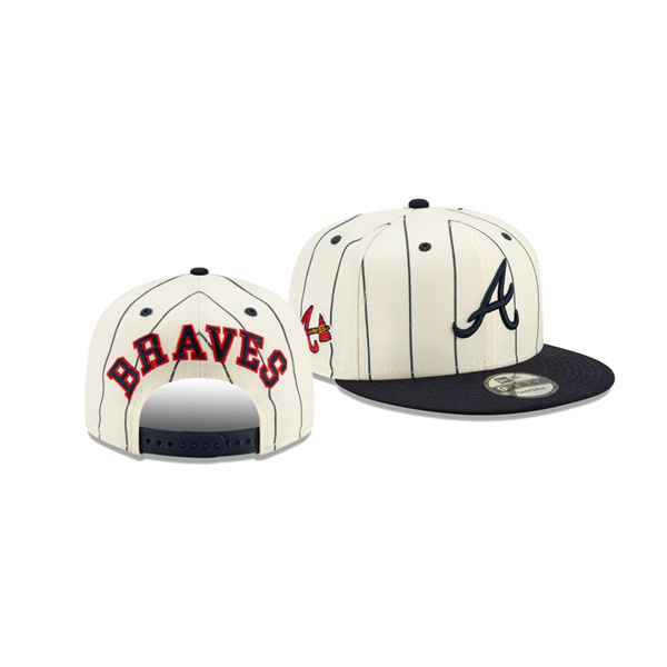 Men's Atlanta Braves Pinstripe White 9FIFTY Snapback Hat