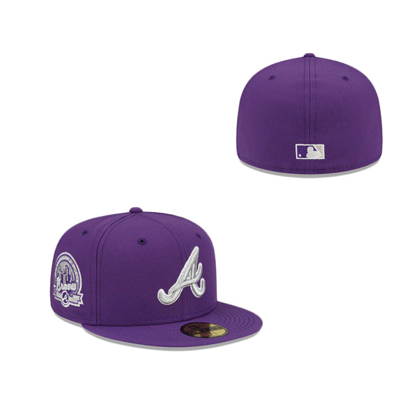 Purple Refresh Atlanta Braves 59FIFTY Fitted Hat