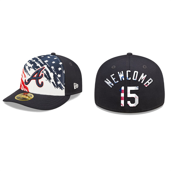 Sean Newcomb Atlanta Braves Navy 2022 4th Of July Stars Stripes Low Profile 59FIFTY Fitted Hat