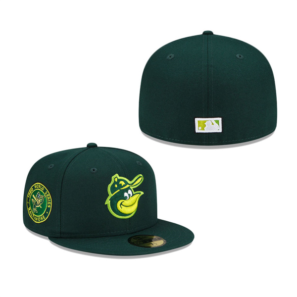 Baltimore Orioles New Era 1966 World Series Color Fam Lime Undervisor 59FIFTY Fitted Hat Green