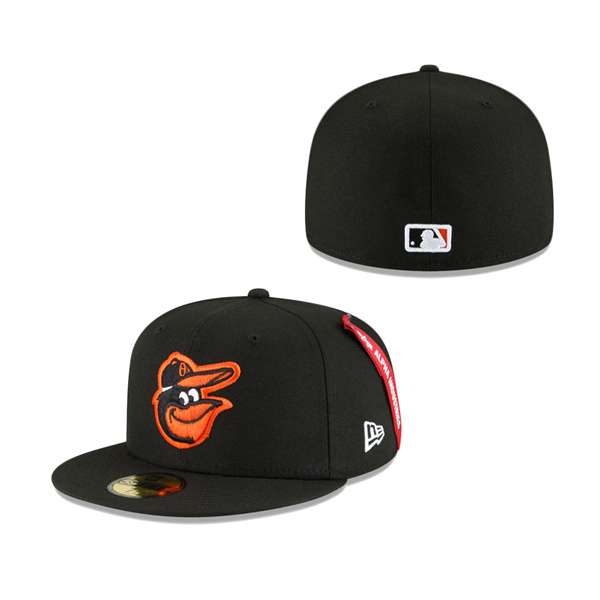 Baltimore Orioles New Era X Alpha Industries 59FIFTY Fitted Hat Black