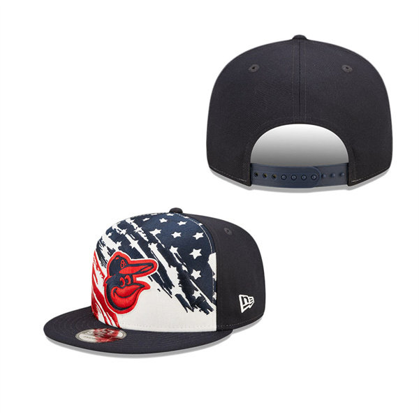 Baltimore Orioles Navy 2022 4th Of July Stars Stripes 9FIFTY Snapback Adjustable Hat