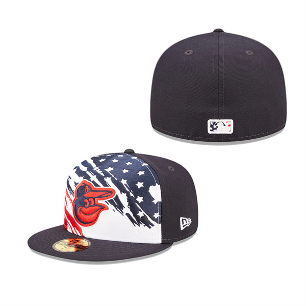 Baltimore Orioles Navy 2022 4th Of July Stars Stripes On-Field 59FIFTY Fitted Hat