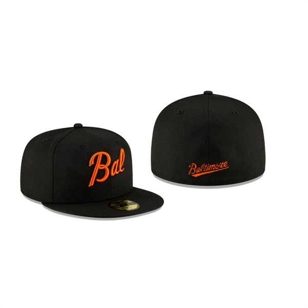 Men's Baltimore Orioles Ligature Black 59FIFTY Fitted Hat