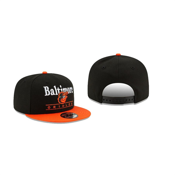 Men's Baltimore Orioles Two Tone Retro Black 9FIFTY Snapback Hat