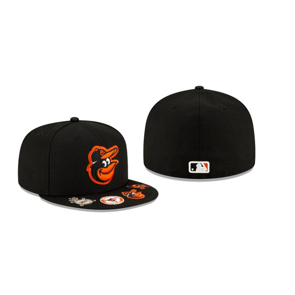 Men's Baltimore Orioles Visor Hit Black 59FIFTY Fitted Hat