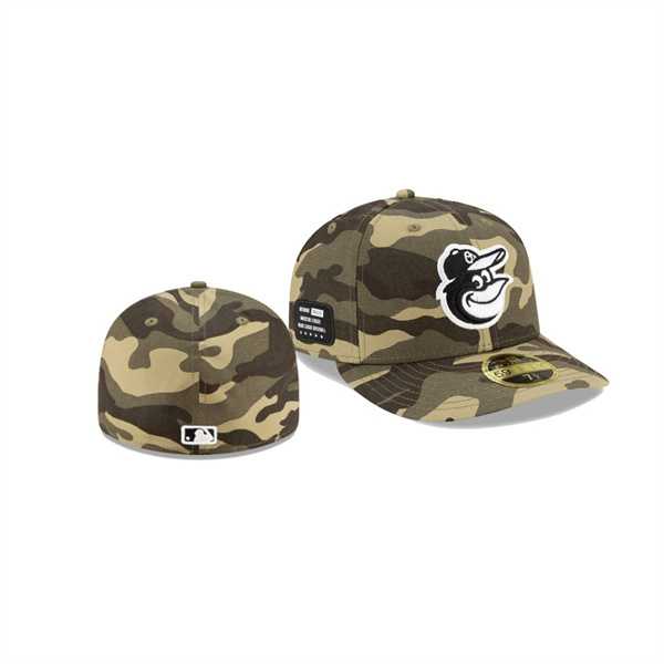 Men's Baltimore Orioles 2021 Armed Forces Day Camo On-Field Low Profile 59FIFTY Fitted Hat