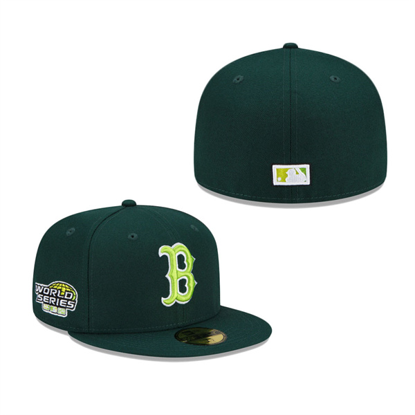 Boston Red Sox New Era 2004 World Series Color Fam Lime Undervisor 59FIFTY Fitted Hat Green