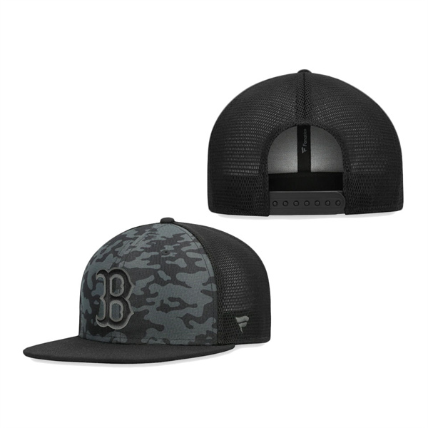 Boston Red Sox Fanatics Branded Camo Mesh Snapback Hat Black
