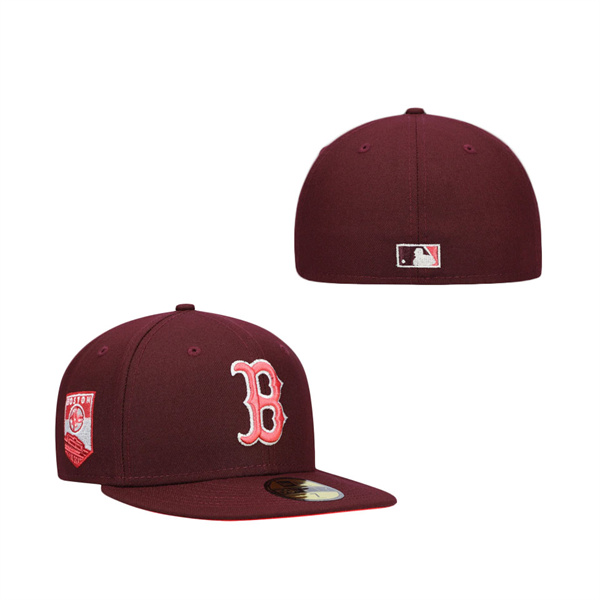 Boston Red Sox New Era Color Fam Lava Red Undervisor 59FIFTY Fitted Hat Red