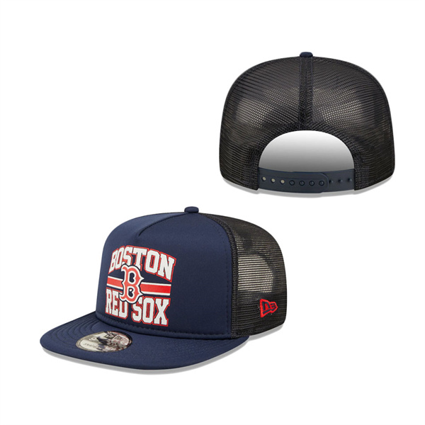 Boston Red Sox New Era Logo 9FIFTY Trucker Snapback Hat Navy