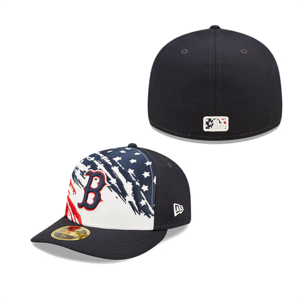 Boston Red Sox Navy 2022 4th Of July Stars Stripes Low Profile 59FIFTY Fitted Hat