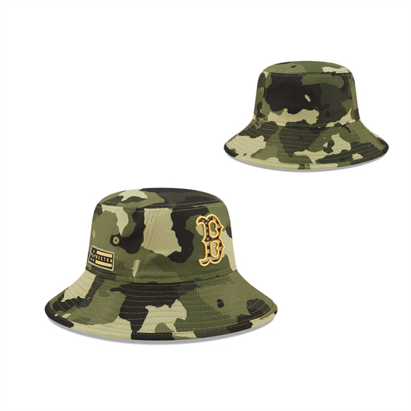 Men's Boston Red Sox New Era Camo 2022 Armed Forces Day Bucket Hat