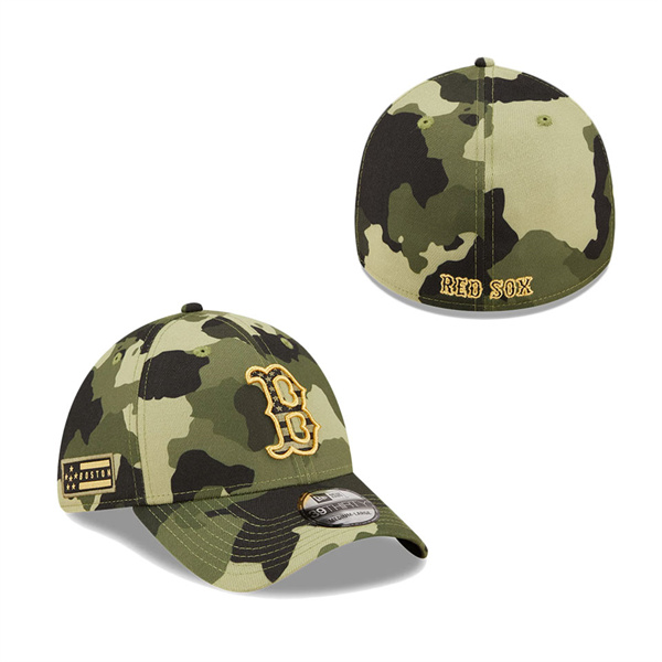 Men's Boston Red Sox New Era Camo 2022 Armed Forces Day 39THIRTY Flex Hat