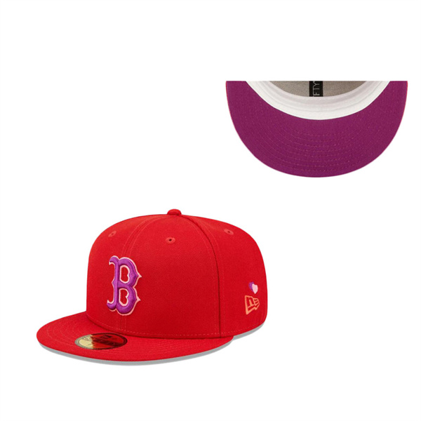 Boston Red Sox Purple Undervisor Fitted Hat