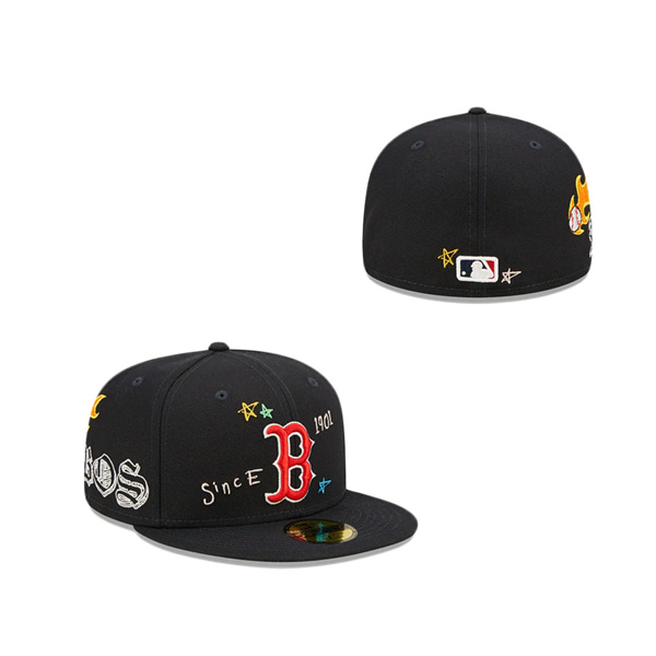 Boston Red Sox Scribble Collection 59FIFTY Fitted Hat