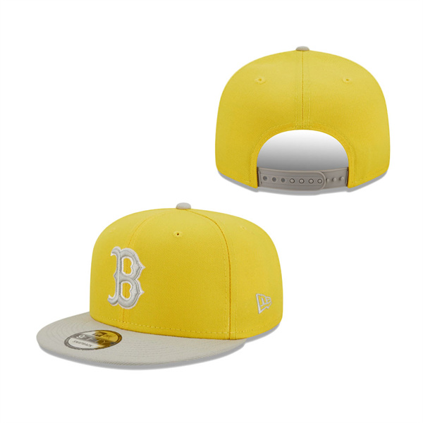 Boston Red Sox New Era Spring Two-Tone 9FIFTY Snapback Hat Yellow Gray