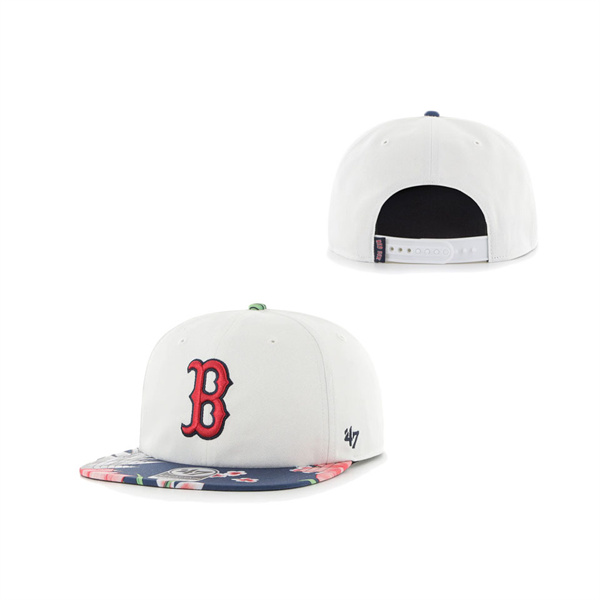 Men's Boston Red Sox Hurley X '47 White Paradise Captain Snapback Hat
