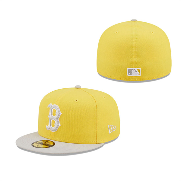 Men's Boston Red Sox New Era Yellow Gray Spring Color Pack Two-Tone 59FIFTY Fitted Hat