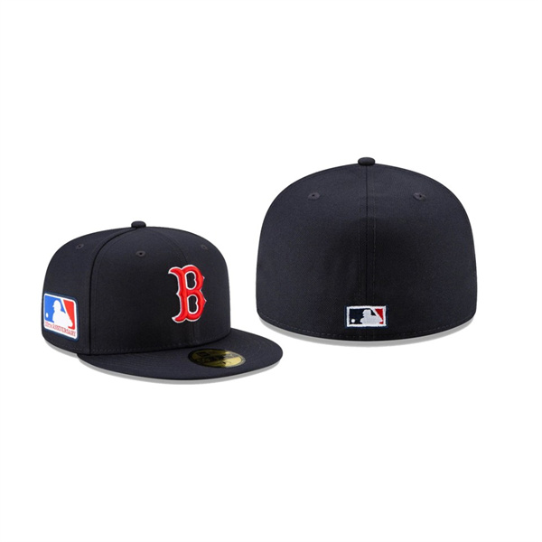 Men's Boston Red Sox 100th Anniversary Patch Navy 59FIFTY Fitted Hat