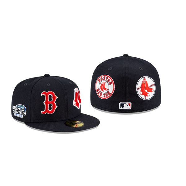 Men's Boston Red Sox Patch Pride Navy 59FIFTY Fitted Hat