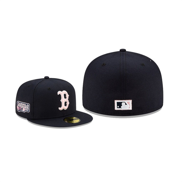 Men's Boston Red Sox Pink Under Visor Navy 59FIFTY Fitted Hat