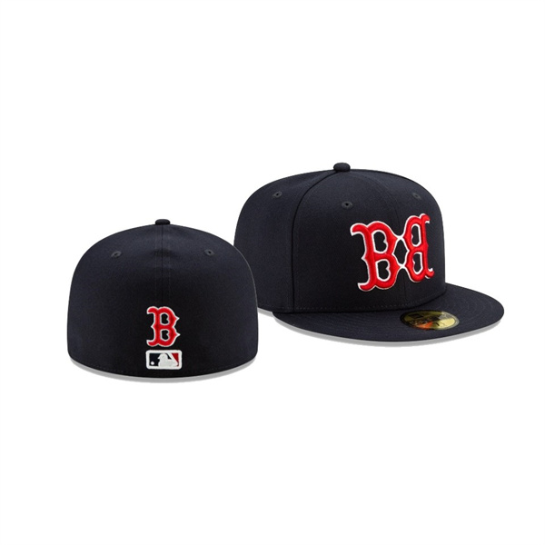 Men's Red Sox Team Disturbance Mirrored Navy 59FIFTY Fitted New Era Hat