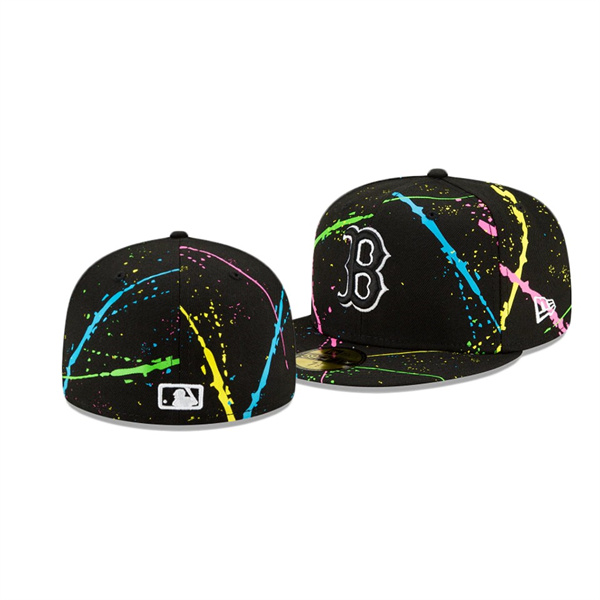 Boston Red Sox Streakpop Black 59FIFTY Fitted Hat