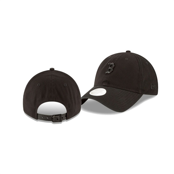 Women's Boston Red Sox Blackout Collection Black 9TWENTY Adjustable Hat