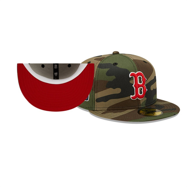 Boston Red Sox Woodland Undervisor Camo 2007 World Series Patch 59FIFTY Hat