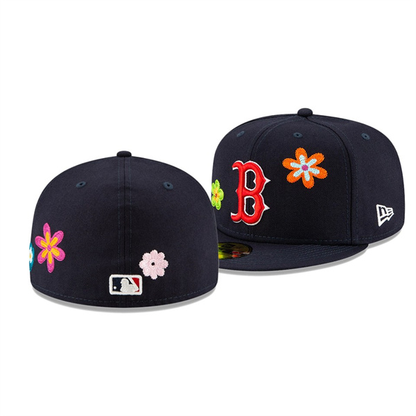 Boston Red Sox Chain Stitch Floral Navy 59FITY Fitted Hat