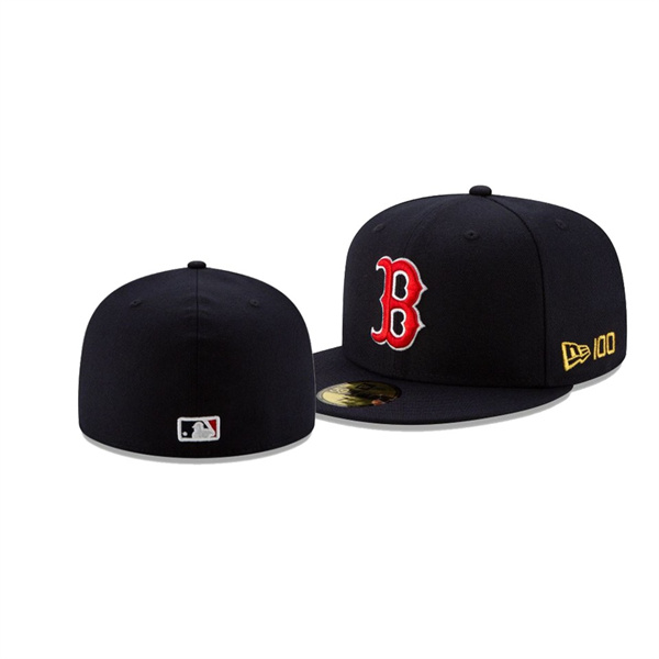 Men's Boston Red Sox New Era 100th Anniversary Navy Team Color 59FIFTY Fitted Hat